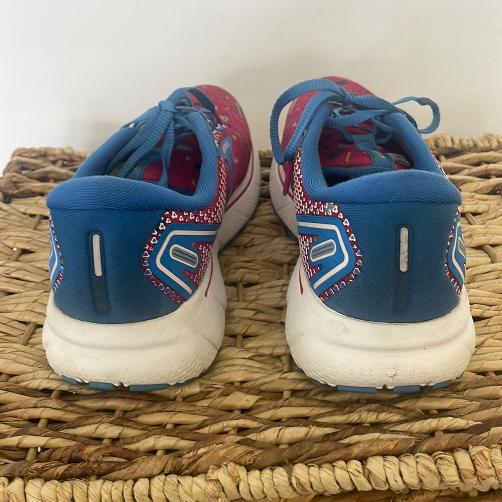 Brooks Ghost 14 Running Shoes Blue & Pink Graffiti Size 7.5 - Picture 3 of 11